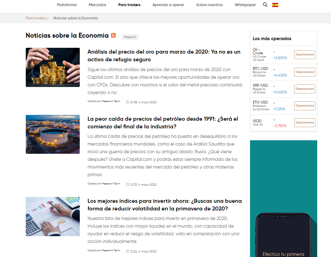 Revisión de Capital.com Noticias fundamentales Revisión de Capital.com Noticias fundamentales